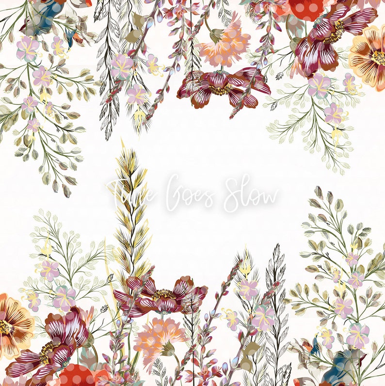 Field Flowers Mural Removable Wallpaper Florist Art White Etsy UK