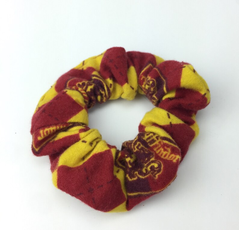 Red and Gold Argyle - standard size Hair Scrunchie Inspired by Harry Potter Gryffindor House