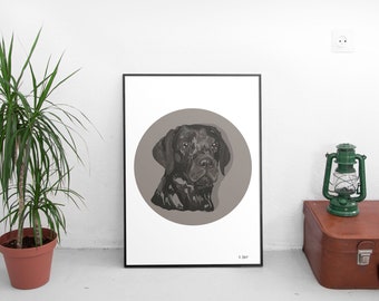 Labrador Dog Print/ Personalised Pet Print/ Pet Portrait/ Dog Print
