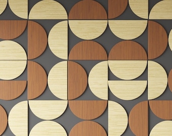 Half Circles, wall panels, abstract decorative, geometric wall decor, mid century modern, half moon, 3d wall art, wood wall decor-97