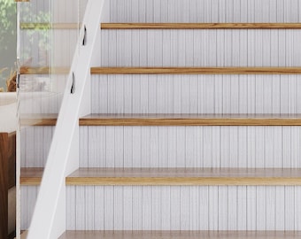 Stair Riser Holz Aufkleber, selbstklebende Treppen Riser Aufkleber, Treppenhaus Aufkleber, Treppendekor, Peel and Stick Abziehbilder für Treppen
