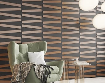 Wooden Wall Slats - Wide size - Self-Adhesive Peel and Stick Wall Panels - 3D Wall Panels - Aesthetic Room Decor - Guest Bedroom Wall Decor
