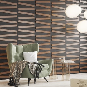 Wooden Wall Slats - Wide size - Self-Adhesive Peel and Stick Wall Panels - 3D Wall Panels - Aesthetic Room Decor - Guest Bedroom Wall Decor