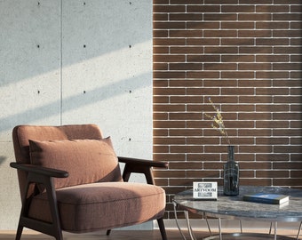 Painted Wood 3D Brick Wall Panels, Retro Wall Cladding