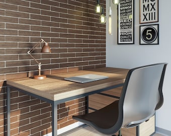 Oak Veneer Faux Brick Wall Panels, Easy Install