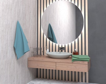 Oak Wooden Wall Slats Narrow Size - 3D Wall Panels - Wooden Slats - Wood Decor - Room Interior - Decorative Wood Panels - Wooden Wall Slat