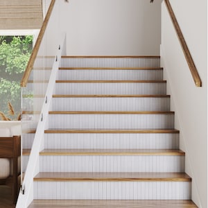 Stair Riser Wood Decals, Self-Adhesive Stair Riser Decals Stickers, Staircase Sticker, staircase decor, Peel and Stick Decals for Stairs