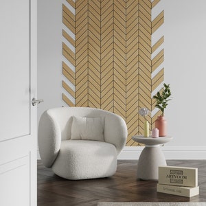 Chevron panels- Wooden wall panels- 3D Wall Panels -Geometric wood art -Aesthetic room decor -Wood wall design- 43