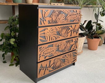 Malm dresser overlay, ikea overlay decor, Furniture drawer wooden overlays, malm decal, malm kommode, ikea malm, refurbished furniture