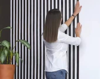 Oak Wooden Wall Slats Narrow Size - 3D Wall Panels - Wooden Slats - Wood Decor - Room Interior - Decorative Wood Panels - Wooden Wall Slat