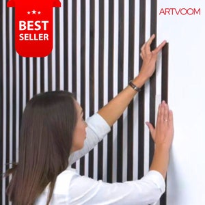 Wood wall panel, Oak wood panels, Wide size (50 mm), Wood Wall Cladding, Wood strips, Accent wall design, wood slat wall panel