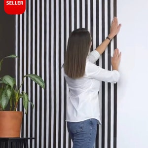 Doghe da parete in legno di quercia di dimensioni strette - Pannelli da parete 3D - Doghe di legno - Decorazione in legno - Interno della stanza - Pannelli decorativi in legno - Doghe da parete in legno