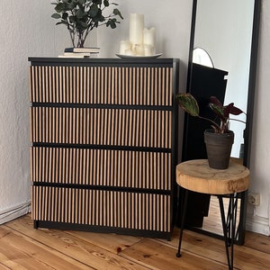 Malm overlay, malm kommode, ikea hacks, furniture decals, upcycled furniture, dresser furniture, malm sticker, ikea door, oak panel,1cm wide