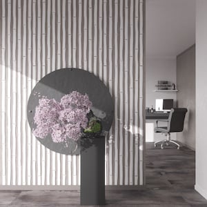 White Bamboo Panels - Bamboo Wall - Wall Slats - Wooden Wall Decor - Home Decor - Wall Art - Wall Japanese Style - Wood Design - Interior