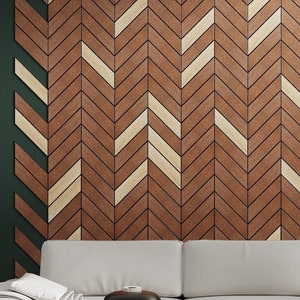 Unique Chevrons Wall Decor, Herringbone Wood Planks, Wooden Wall Panels, chevron wood pattern, herringbone backsplash, wood accent wall