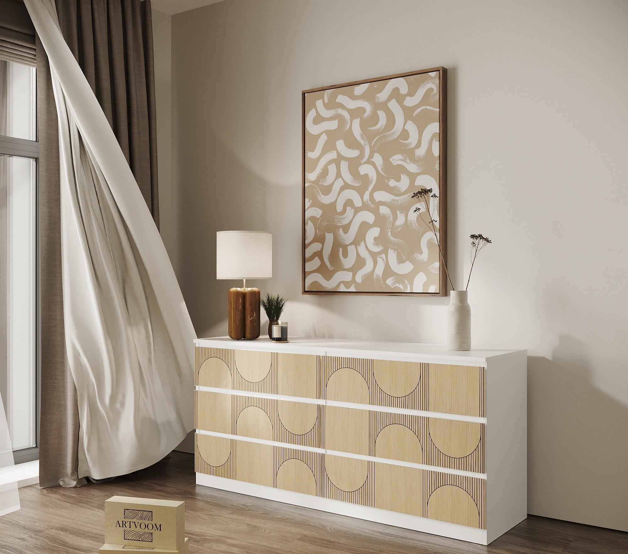 Furniture Panels, Transform Your IKEA Diy Dresser With Decorative Overlays, Half Circles and Slats Pattern, Malm Decor, Furniture Appliques