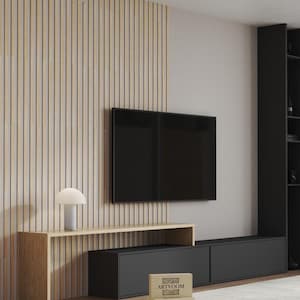 Oak Wood Slat Wall Panel – 3D Accent Wall, Easy Install image 1