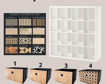Kallax storage bins, wooden storage Box, decorative Box, Shelf insert, kallax organizer, ikea kallax door, baskets storage, wooden overlay