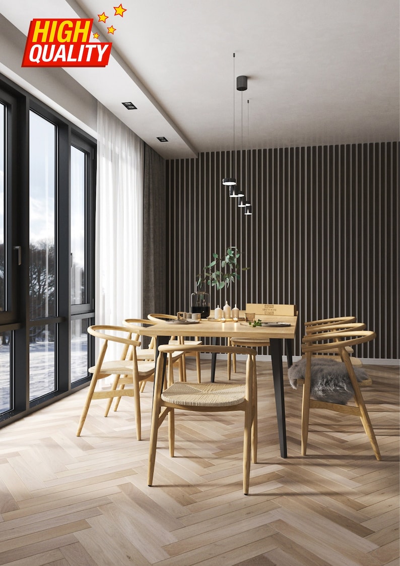 Wood Slat Wall Panel, Apartment Decor, Wide Size (50 Mm), Wenge Color ...