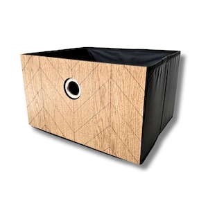 Storage basket with herringbone decor, kallax shelf insert, ikea kallax basket, storage organization, boxes and baskets, cube bin