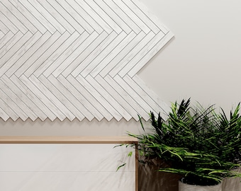 Wide White Slats - Wall DIY Ideas - Father's Birthday - Wooden Wall Decor - Wall Art Design - Engagement Gift - Bedroom Decorative Wall