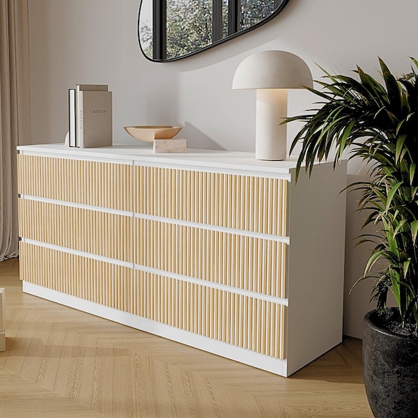 Renueva tu cómoda IKEA MALM con nuestros kits de revestimiento para muebles, revestimientos de madera para cajones y apliques de madera para muebles.