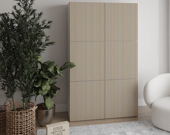 Decorative Furniture Overlays for Ikea Dresser BESTA Storage, Panels with Easy Application, BESTA Kits for Easy Ikea Projects, wood strips