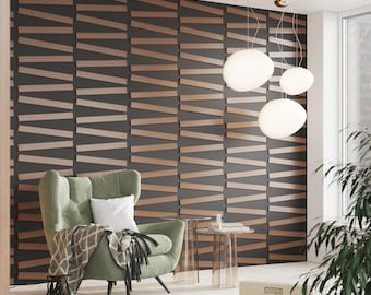 Wooden Wall Slats - Wide size - Self-Adhesive Peel and Stick Wall Panels - 3D Wall Panels - Aesthetic Room Decor - Guest Bedroom Wall Decor