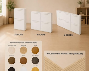 IKEA Trones Türfüllungen, Holzauflagen für Schuhschrank, moderne Dekoaufkleber zum Aufwerten von IKEA Trones Möbel, Frontabdeckungen