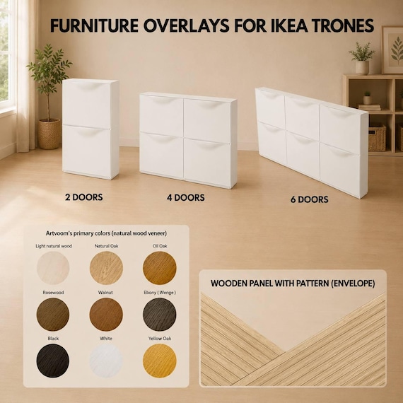 IKEA Trones Door Panels, Wooden Overlays for Shoe Cabinet, Modern