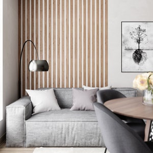 Oak Wooden Wall Slats Wide Size - 3D Wall Panels - Wooden Interior - Wood Room Creator - Wooden Wall Design - Decorative Wood Slats - design