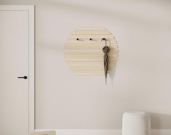 Slat circle, wood slats wall panel, accent wall, decorative wall panel, geometric wall panel, Easy Installation, Wall Covering, 3D panel