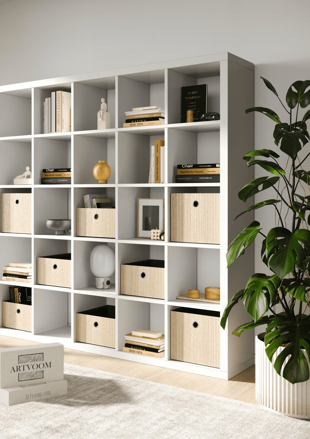 Modern Storage Basket for Kallax, Wooden Decal for Home Office ...