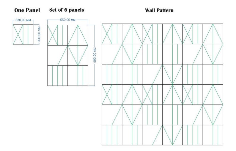 Square Panel Drawing Modern Square Wooden Panels, 6 Squares per Box, Geometric Wood Tile ...