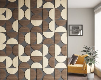 Half Circles - Mid-Century Modern Geometric Wall Decor Set - Handcrafted Half Circles and Wall Panels for a Stunning Accent Wall-102