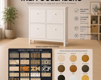 Ikea Gullaberg Kommode Overlay, Schuhschrank, 4 Türen Fächer, Dekorationsauflagen, Ikea Gullaberg Sticker, Möbelabziehbilder