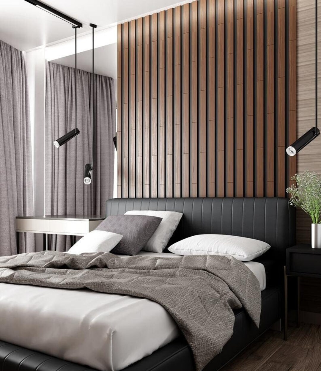 Rosewood Wall Slats, Wide Wooden Slats, 3D Wall Panels, Wood Decor