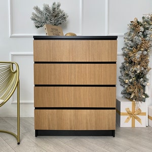 Decorative Furniture Overlays for Ikea Dresser Malm Storage, Panels with Easy Application, Malm Kits for Easy Ikea Hack Projects, 1cm wide