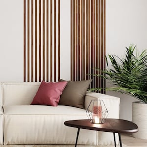 3d wall panels, Wide size (5cm), Wood slats for wall, Danish modern, Geometric accent wall, Fall gift set, 35