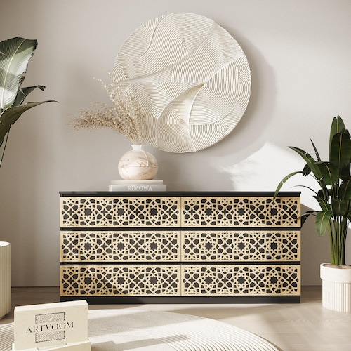malm white oak dresser Furniture panels, Transform your IKEA diy with decorative wooden overlays, half circles and slats pattern, chest of drawer Upgrade your dresser into a designer piece. White Stained Oak Veneer Malm