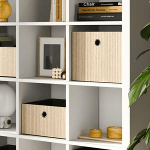 Kallax storage bins, wooden storage Box, decorative Box, Shelf insert, kallax organizer, ikea kallax door, baskets storage, wooden overlay F