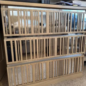 Malm dresser overlay, Furniture drawer wooden decal, Grill Pattern, ikea hack, meubels stickers, decorative panels, malm kommode