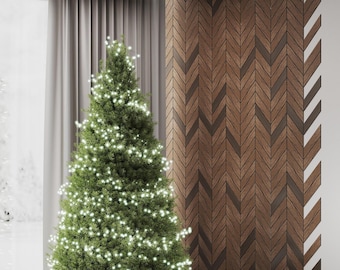 Chevron wall panel, Wood slat wall panel, Apartment decor, Wenge color, Wood paneling, Wood panel wall art, Maximalist decor, 66