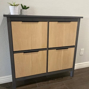 Furniture overlay for Hemnes Shoes cabinet on 4 doors compartments, ikea hemne overlay, slat panel, set of decorative wooden slats