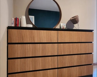 Revamp Your IKEA Malm Dresser with Stylish Wooden Overlays and Decals - DIY Furniture Makeover, Furniture drawer, home furnishings