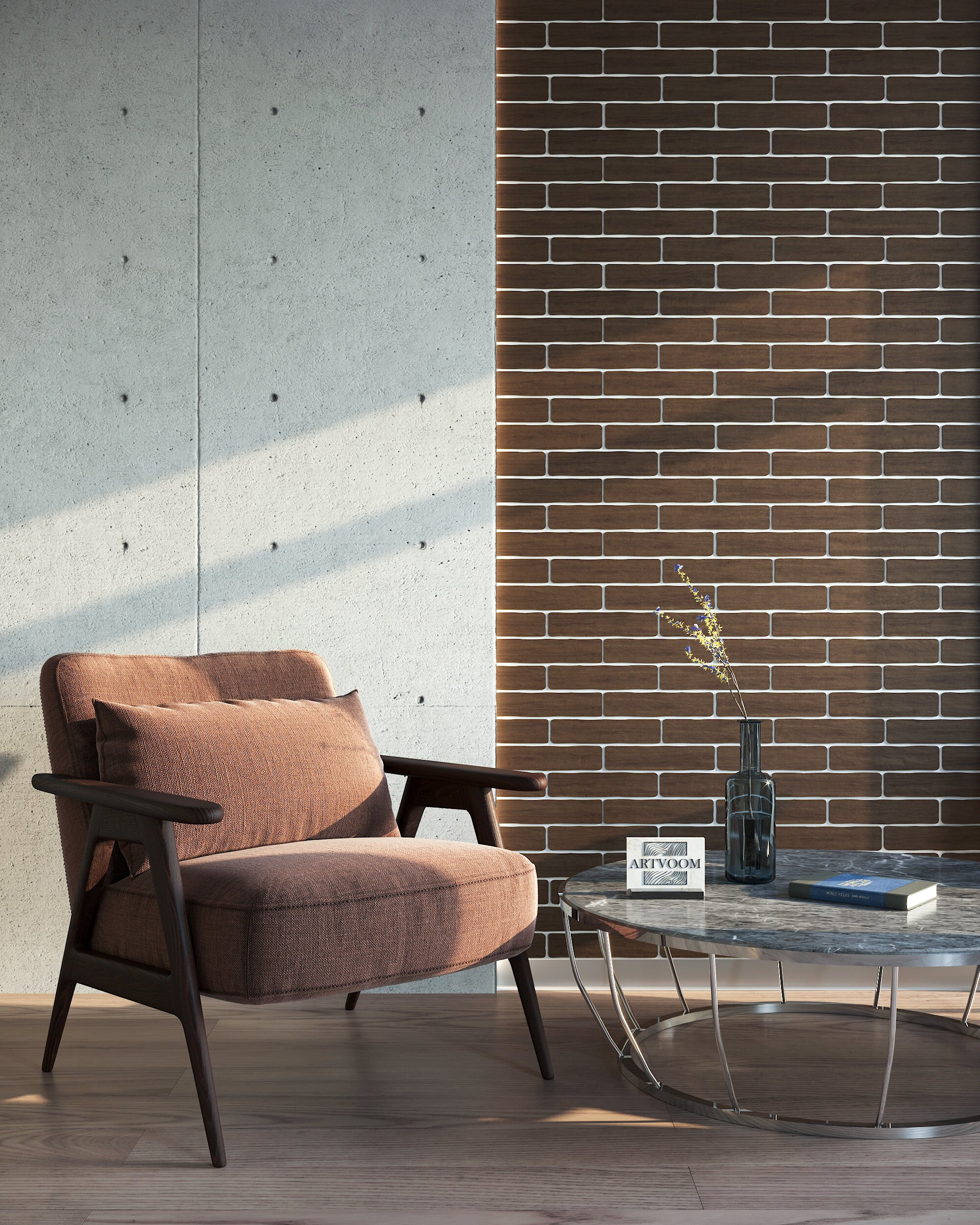 Real Brick wall panels - Wood Stone wall panel - Wall decor - Stone wall - Brick wall background - wood art 37