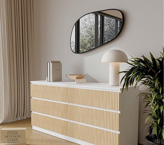 white malm dresser jiteentarou High Gloss for Bedroom, 47" Wide 41" Tall Dresser with 8 Drawers, Modern Large Wood Chest of Drawer Handle Free, Living Room, Entryway, Hallway, White : Home just prop some pillows behind your back and you will have a comfortable place to read or watch TV Revamp Your IKEA Malm Dresser
