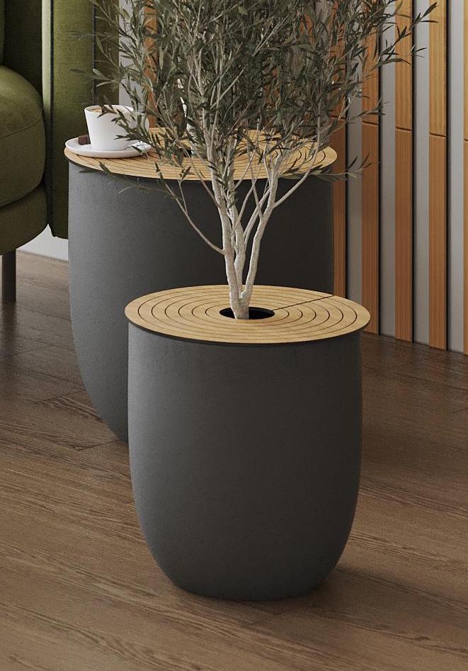 Abdeckung Blumentopf, Tierschutz, Holzmulchring aus Eichenfurnier für Pflanzentöpfe Kunst, Blumentopf, niedliches Geschenk