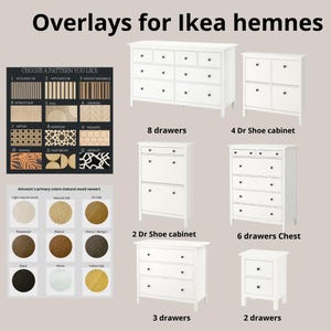 Ikea hemnes overlays, Furniture drawer overlay, slat panel, set of decorative wooden overlas, hemnes dresser, wooden furniture appliques