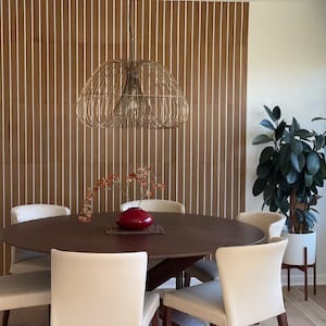 Wood wall panel, Real wood panels, Wide size (50 mm), Wood Wall Cladding, Wood strips, Accent wall design, 83